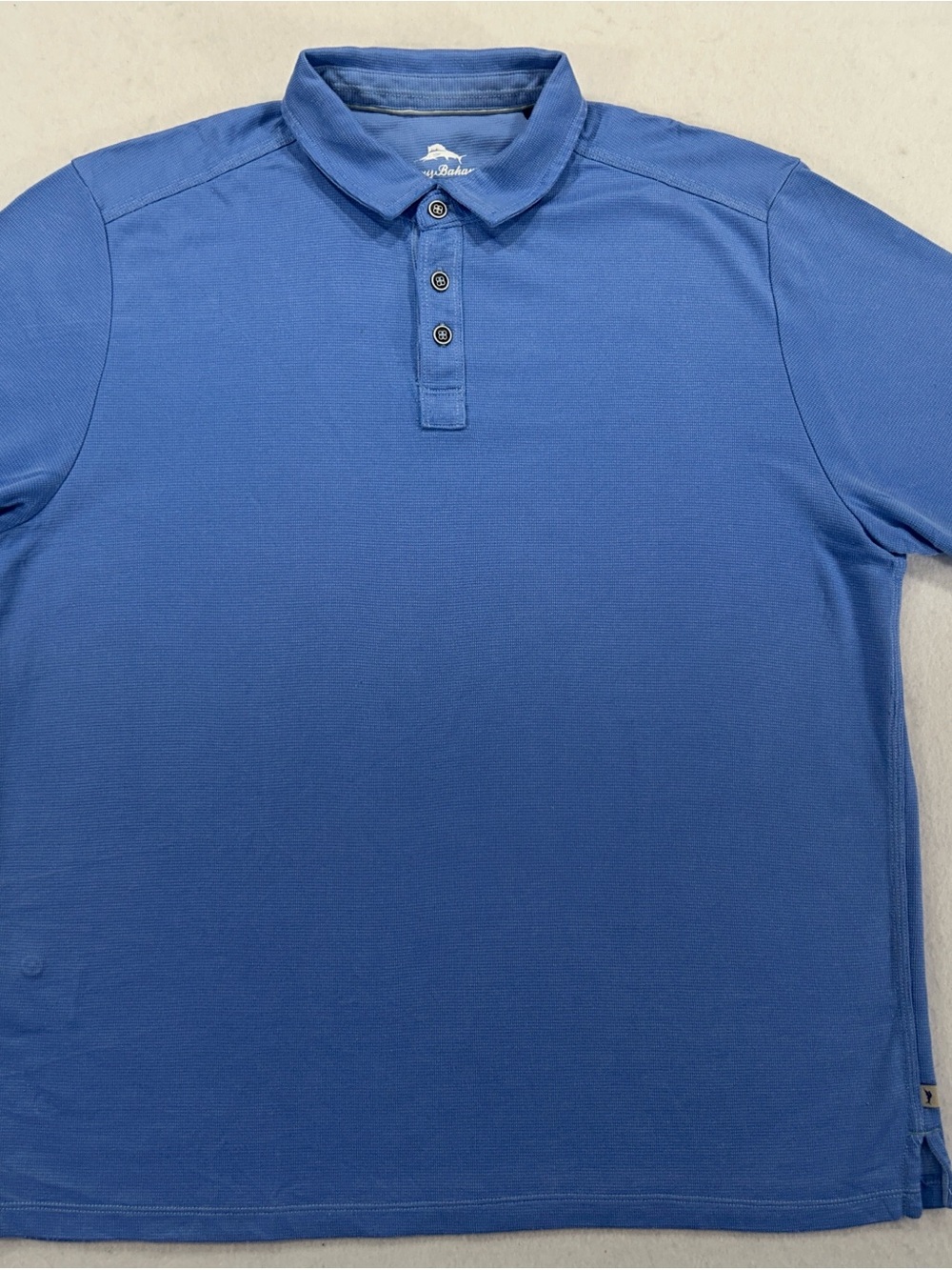 Tommy Bahama Mens Large Soft Tencel Modal Blue Polo Resort Golf Shirt
